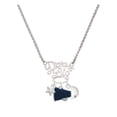 thumbnail image 1 of Delight Jewelry Silvertone Small Navy Blue Megaphone Silvertone Dream Big Pendant Necklace, 25", 1 of 4