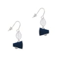 thumbnail image 1 of Delight Jewelry Silvertone Small Navy Blue Megaphone Silvertone Leaf French Earrings, 1 of 5