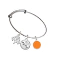 thumbnail image 1 of Delight Jewelry Silvertone Small Orange Enamel Disc Silvertone Let Things Go Tree Charm Bangle Bracelet, 1 of 4