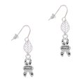 thumbnail image 1 of Delight Jewelry Silvertone Small Paw Print Ribbon ''Animal Rescue'' Silvertone Leaf French Earrings, 1 of 5