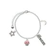 thumbnail image 1 of Delight Jewelry Silvertone Small Pink Cupcake with Crystal Sprinkles Silvertone Dream Big Charm Bracelet, 7.5+2" Extender, 1 of 4