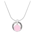 thumbnail image 1 of Delight Jewelry Silvertone Small Pink Enamel Disc Gymnastics Ring Charm Necklace, 18", 1 of 4