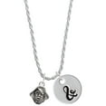 thumbnail image 1 of Delight Jewelry Silvertone Small Pirate - Mascot Silvertone Script Initial Disc - & - Charm Necklace, 20"+3", 1 of 4