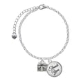 thumbnail image 1 of Delight Jewelry Silvertone Small Present - Domed Thank You Charm Bracelet, 6"+2", 1 of 5