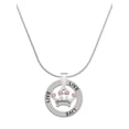 thumbnail image 1 of Delight Jewelry Silvertone Small ''Princess'' Crown with Pink Crystals Live Ring Charm Necklace, 18", 1 of 4