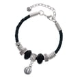 thumbnail image 1 of Delight Jewelry Silvertone Small Pumpkin Grandmother Celtic Knot Leather Bead Bracelet, 7"+2" Extender, 1 of 4