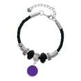 thumbnail image 1 of Delight Jewelry Silvertone Small Purple Enamel Disc Granddaughter Celtic Knot Leather Bead Bracelet, 7"+2" Extender, 1 of 4