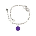 thumbnail image 1 of Delight Jewelry Silvertone Small Purple Enamel Disc Silver-tone Paw Infinity Link Chain Bracelet, 6"+2" Extender, 1 of 3