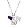 thumbnail image 1 of Delight Jewelry Silvertone Small Purple Megaphone Let Things Go Fall Zoey Charm Necklace, 28", 1 of 4