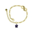 thumbnail image 1 of Delight Jewelry Silvertone Small Purple Paw Gold-tone Paw Infinity Link Chain Bracelet, 6"+2" Extender, 1 of 3