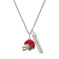 thumbnail image 1 of Delight Jewelry Silvertone Small Red Football Helmet Silvertone Fearless Bar Charm Necklace, 23", 1 of 4