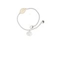 thumbnail image 1 of Delight Jewelry Silvertone Small Rose Outline - Goldtone Leaf Delicate Bracelet, 6.25+1.75", 1 of 4