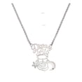 thumbnail image 1 of Delight Jewelry Silvertone Small Rose Outline Silvertone Dream Big Pendant Necklace, 25", 1 of 4