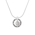 thumbnail image 1 of Delight Jewelry Silvertone Small Sparkle Clear AB Softball Silver-tone You Mean the World to Me Ring Necklace, 18", 1 of 4
