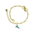 thumbnail image 1 of Delight Jewelry Silvertone Small Teal Lizard Gold-tone Paw Infinity Link Chain Bracelet, 6"+2" Extender, 1 of 3