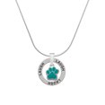 thumbnail image 1 of Delight Jewelry Silvertone Small Teal Paw Laugh Ring Charm Necklace, 18", 1 of 4