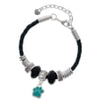 thumbnail image 1 of Delight Jewelry Silvertone Small Teal Paw Lil Sister Celtic Knot Leather Bead Bracelet, 7"+2" Extender, 1 of 4