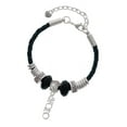 thumbnail image 1 of Delight Jewelry Silvertone Small YOLO Daughter Celtic Knot Leather Bead Bracelet, 7"+2" Extender, 1 of 4
