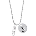 thumbnail image 1 of Delight Jewelry Silvertone Small YOLO Silvertone Script Initial Disc - S - Charm Necklace, 20"+3", 1 of 4