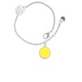 thumbnail image 1 of Delight Jewelry Silvertone Small Yellow Enamel Disc Silver-tone Rose Link Chain Bracelet, 6.25"+1.75" Extender, 1 of 4