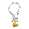 thumbnail image 1 of Delight Jewelry Silvertone Small Yellow Megaphone - Silvertone Bow Charm Accessory for Tumblers and Thermal Cups, 1 of 4