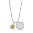 thumbnail image 1 of Delight Jewelry Silvertone Small Yellow Paw She is Clothed in Stength and Dignity Charm Necklace, 20"+3", 1 of 4