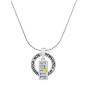 Delight Jewelry Silvertone Smile with Smiley Face Rectangle Gymnastics Mom Ring Charm Necklace, 18"