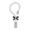 thumbnail image 1 of Delight Jewelry Silvertone Smile with Smiley Face Rectangle - Silvertone Black Bow Charm Accessory for Tumblers and Thermal Cups, 1 of 4