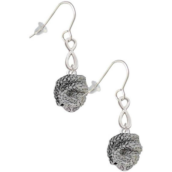 Delight Jewelry Silvertone Snake Wrapped Around Spinner Silver tone Infinity French Earrings