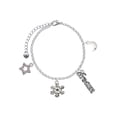 thumbnail image 1 of Delight Jewelry Silvertone Snowflake Silvertone Dream Big Charm Bracelet, 7.5+2" Extender, 1 of 4