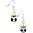 thumbnail image 1 of Delight Jewelry Silvertone Soccer ball - Crown Silver tone Infinity French Earrings, 1 of 4