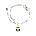 thumbnail image 1 of Delight Jewelry Silvertone Soccer ball - Crown Silver-tone Paw Infinity Link Chain Bracelet, 6"+2" Extender, 1 of 3