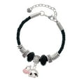 thumbnail image 1 of Delight Jewelry Silvertone Spotted Cow Niece Celtic Knot Leather Bead Bracelet, 7"+2" Extender, 1 of 4