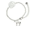 thumbnail image 1 of Delight Jewelry Silvertone Standing Horse Silver-tone Flower Link Chain Bracelet, 6.75"+2" Extender, 1 of 4