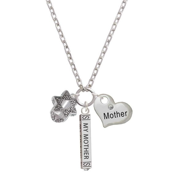Delight Jewelry Silvertone Star of David Spinner Always My Mother Bar Zoe Necklace