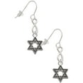thumbnail image 1 of Delight Jewelry Silvertone Star of David with Beaded Border Silver tone Infinity French Earrings, 1 of 4