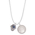 thumbnail image 1 of Delight Jewelry Silvertone Star of David with Blue Crystal Spinner To the World You are a Mother Locket Necklace, 1 of 4