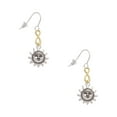 thumbnail image 1 of Delight Jewelry Silvertone Sun Face with Beaded Edging Gold Tone Infinity French Earrings, 1 of 4