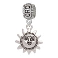 thumbnail image 1 of Delight Jewelry Silvertone Sun Face with Beaded Edging Lord Guide Me Charm Bead, 1 of 4