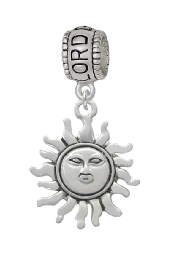 Silvertone Sun Lord Guide Me Charm Bead