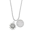 thumbnail image 1 of Delight Jewelry Silvertone Sun She is Clothed in Stength and Dignity Charm Necklace, 20"+3", 1 of 4