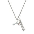 thumbnail image 1 of Delight Jewelry Silvertone Survivor with Pink Ribbon Silvertone Balance Bar Charm Necklace, 23", 1 of 4