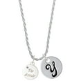 thumbnail image 1 of Delight Jewelry Silvertone Te Amo Disc Silvertone Script Initial Disc - Y - Charm Necklace, 20"+3", 1 of 4