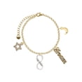 thumbnail image 1 of Delight Jewelry Silvertone Te Amo Infinity Sign Goldtone Dream Big Charm Bracelet, 7.5+2" Extender, 1 of 4