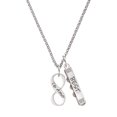 thumbnail image 1 of Delight Jewelry Silvertone Te Amo Infinity Sign Silvertone Best Friends Forever Bar Charm Necklace, 23", 1 of 4