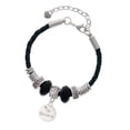 thumbnail image 1 of Delight Jewelry Silvertone Te Quiero Disc Aunt Celtic Knot Leather Bead Bracelet, 7"+2" Extender, 1 of 4