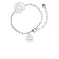 thumbnail image 1 of Delight Jewelry Silvertone Te Quiero Disc Silver-tone Flower Link Chain Bracelet, 6.75"+2" Extender, 1 of 4