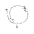 thumbnail image 1 of Delight Jewelry Silvertone Tea Cup Silver-tone Paw Infinity Link Chain Bracelet, 6"+2" Extender, 1 of 3