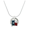 thumbnail image 1 of Delight Jewelry Silvertone Texas Flag - Lone Star Hockey Ring Charm Necklace, 18", 1 of 4
