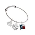 thumbnail image 1 of Delight Jewelry Silvertone Texas Flag - Lone Star Silvertone Let Things Go Tree Charm Bangle Bracelet, 1 of 4